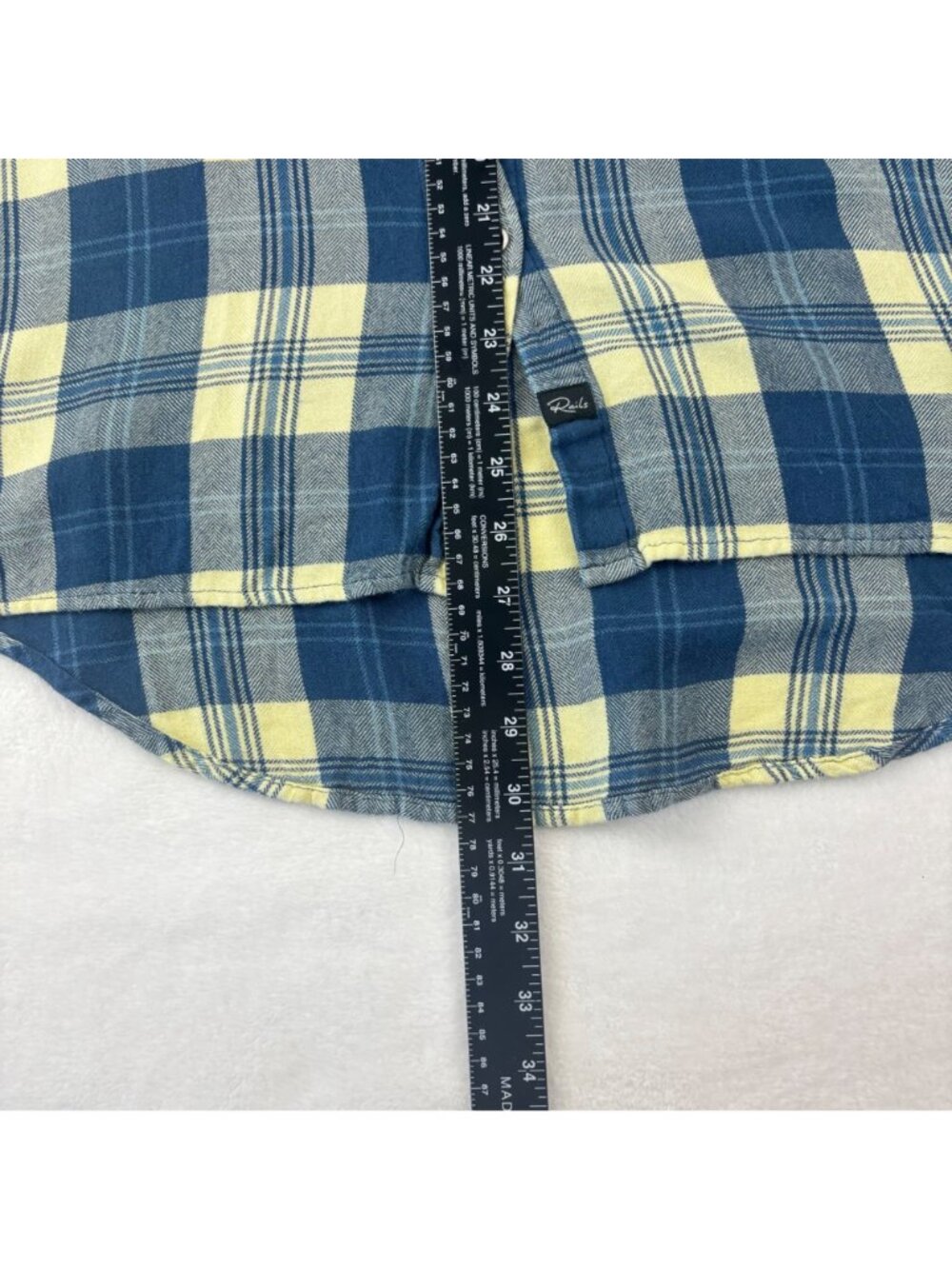 ✨3/$30 Rails S Sleeveless Yellow & Blue Plaid Button Down Shirt Front Pockets - Picture 5 of 10